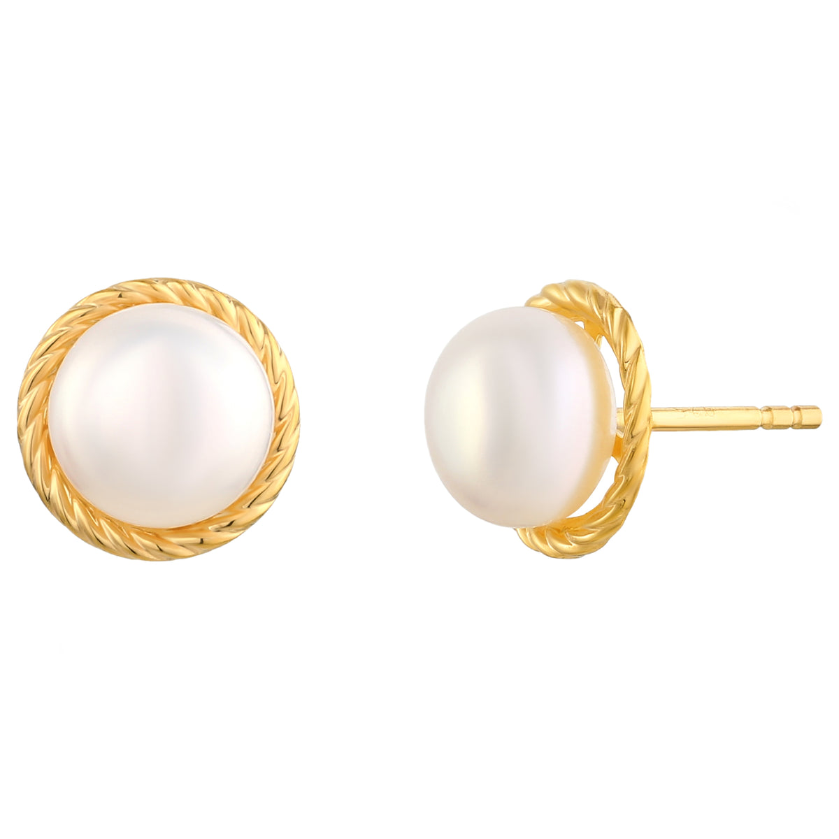 925 STERLING SILVER FRESHWATER PEARLS STUD EARRINGS