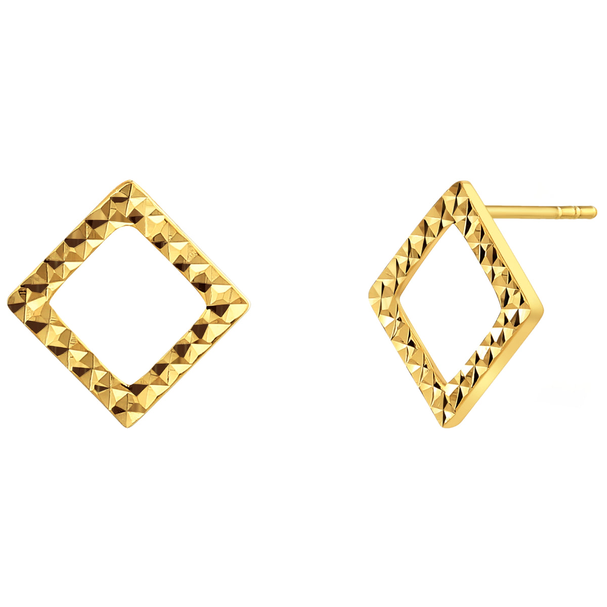 925 STERLING SILVER DIAMOND CUT STUD EARRINGS