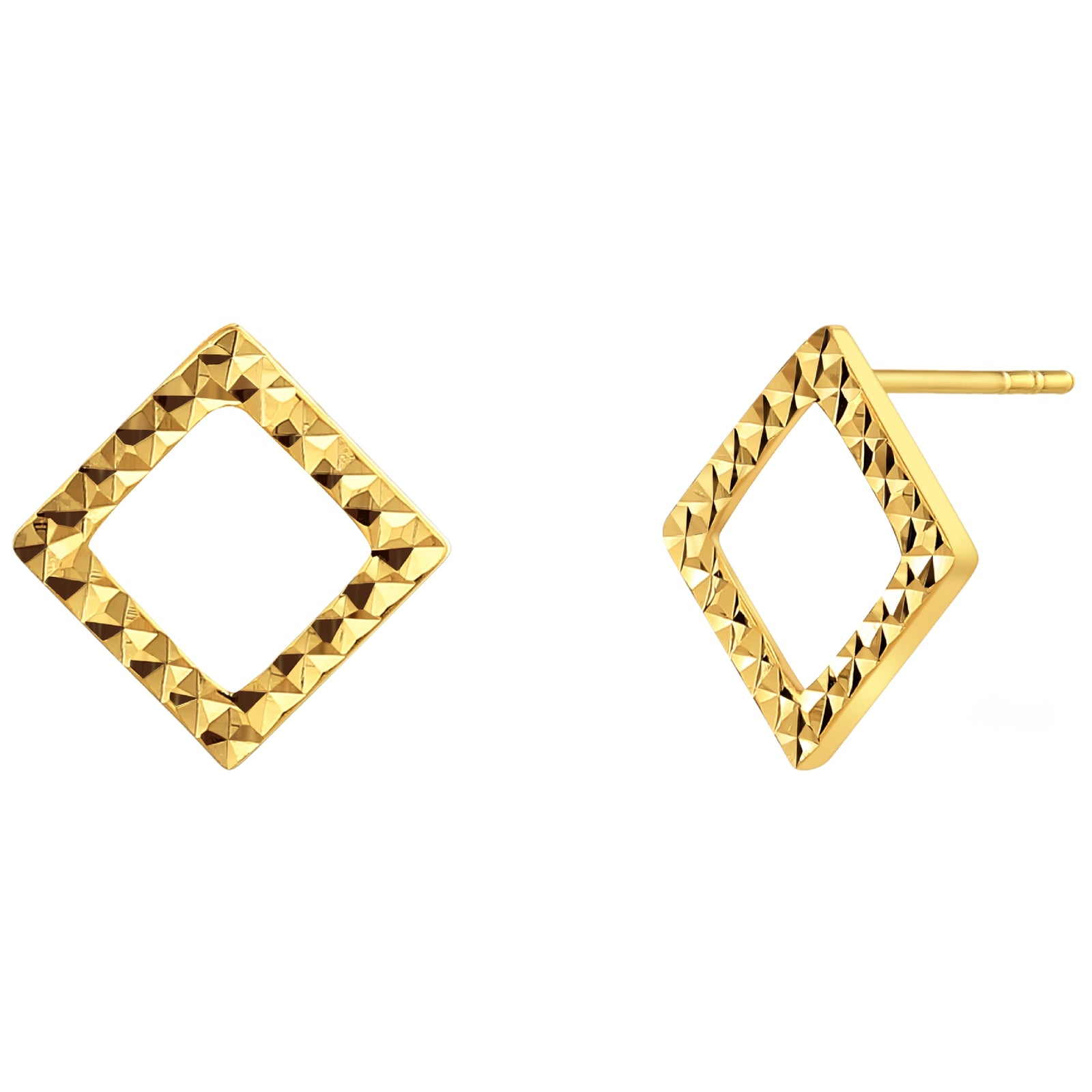 925 STERLING SILVER DIAMOND CUT STUD EARRINGS