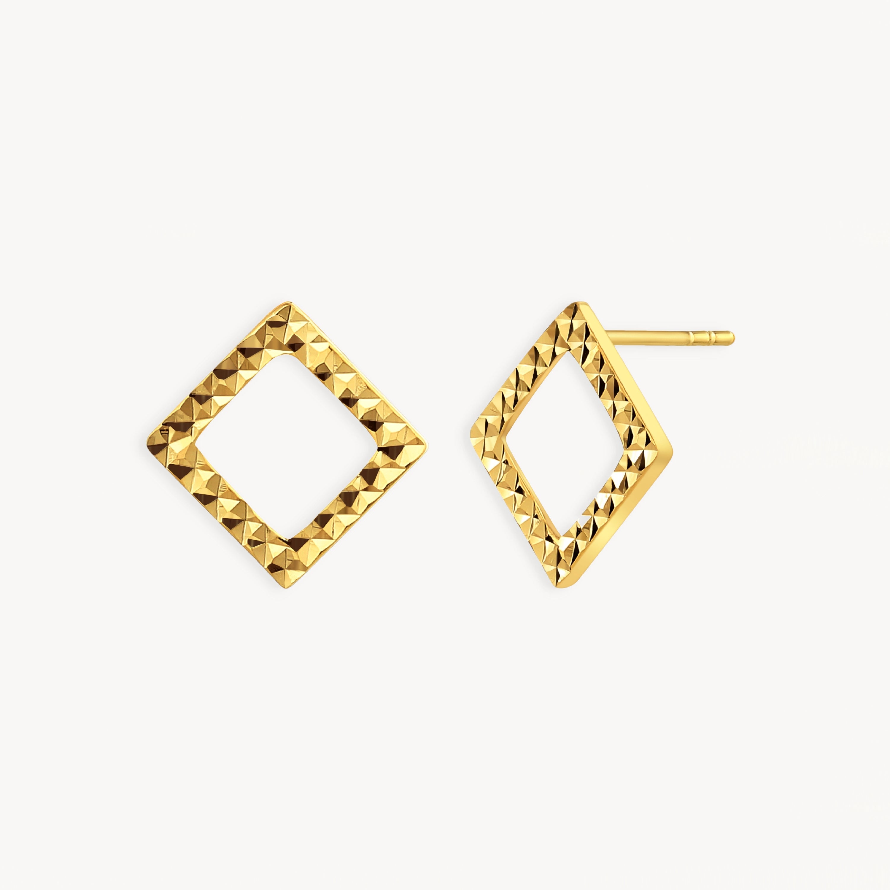 925 STERLING SILVER DIAMOND CUT STUD EARRINGS