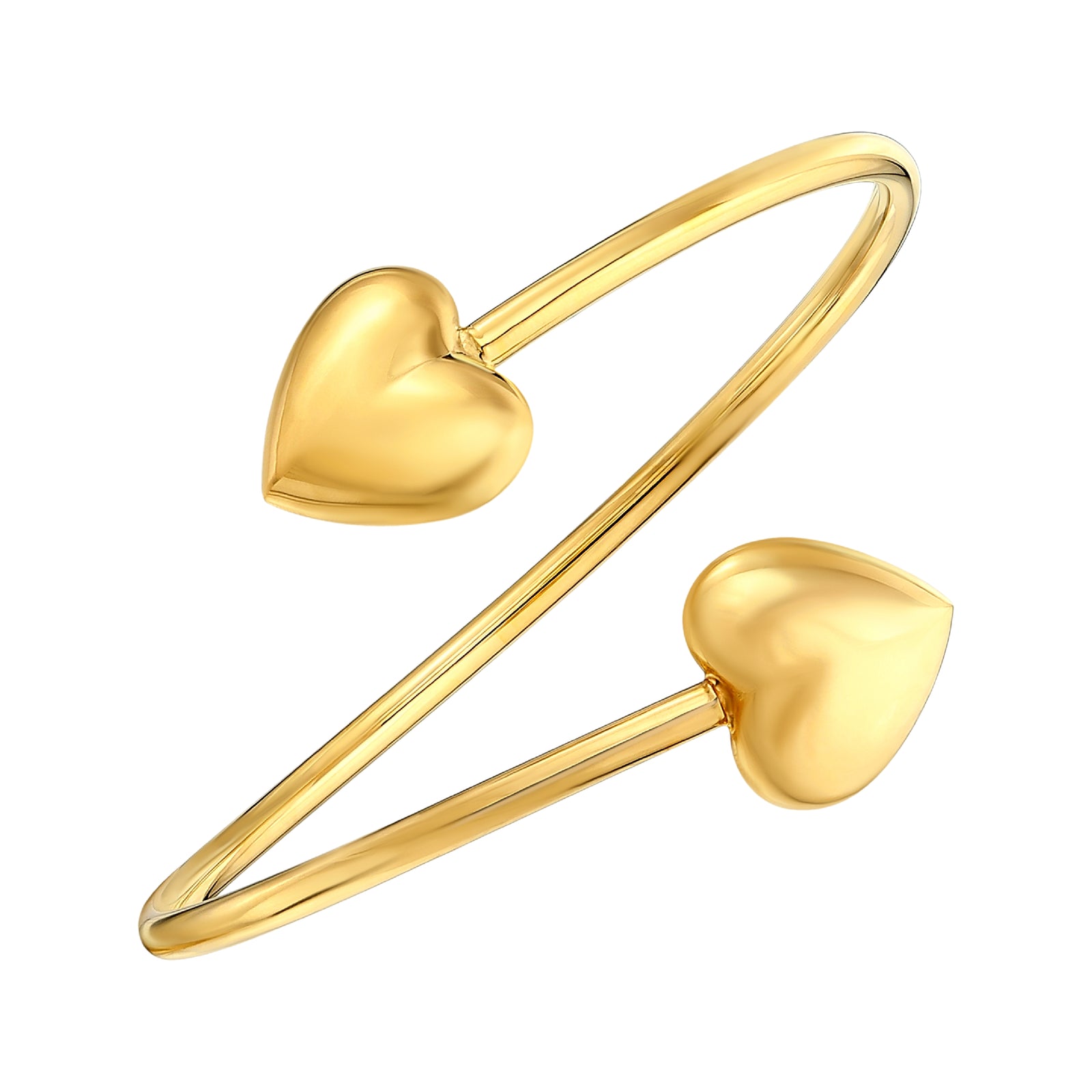 925 STERLING SILVER DOUBLE PUFF HEARTS BANGLES