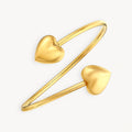 925 STERLING SILVER DOUBLE PUFF HEARTS BANGLES