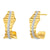 925 STERLING SILVER WITH 14K GOLD PLATED/CZ GORGEOUS ONDULATA EARRINGS