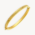 925 STERLING SILVER DIAMOND CUT TUBE HINGED BANGLE
