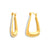 925 STERLING SILVER TRIANGULAR HOOP EARRINGS WITH CUBIC ZIRCONIA