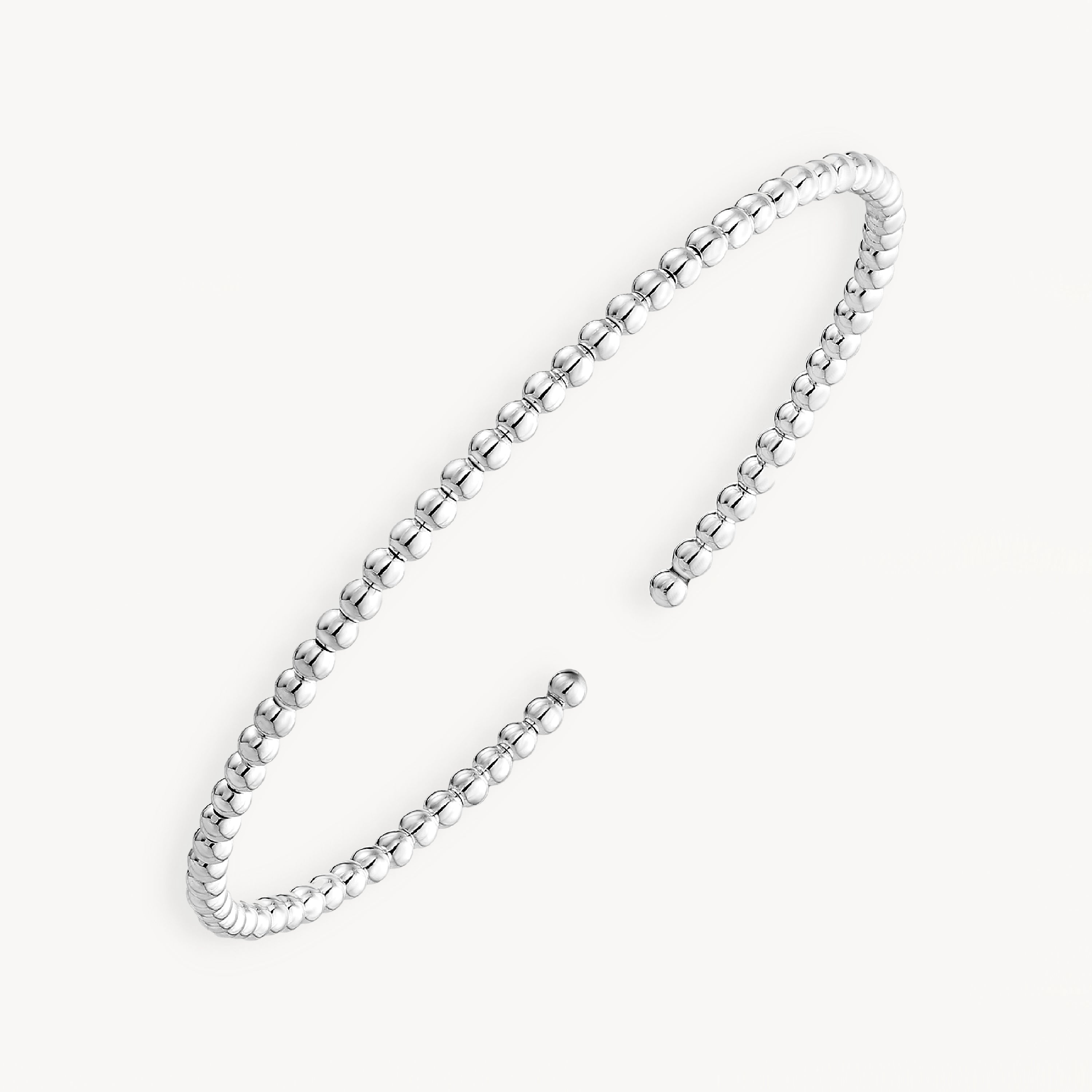 925 STERLING SILVER BALL BEAD CUFF BANGLE