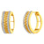 925 STERLING SILVER WITH 14K GOLD PLATED/CZ EXQUISITE BRAID ROPE HUGGIES