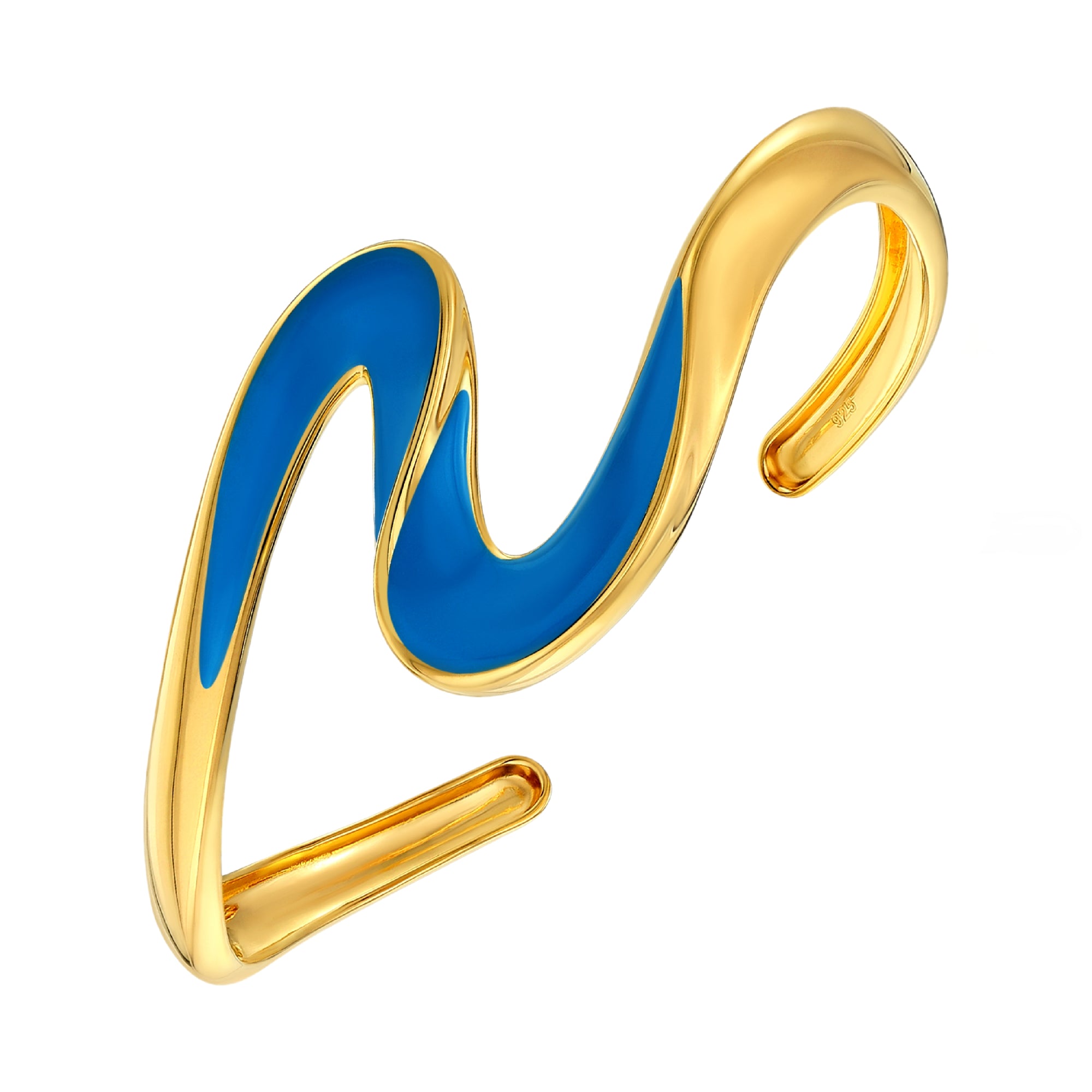 925 STERLING SILVER CLASSIC ENAMEL CUFF BANGLE