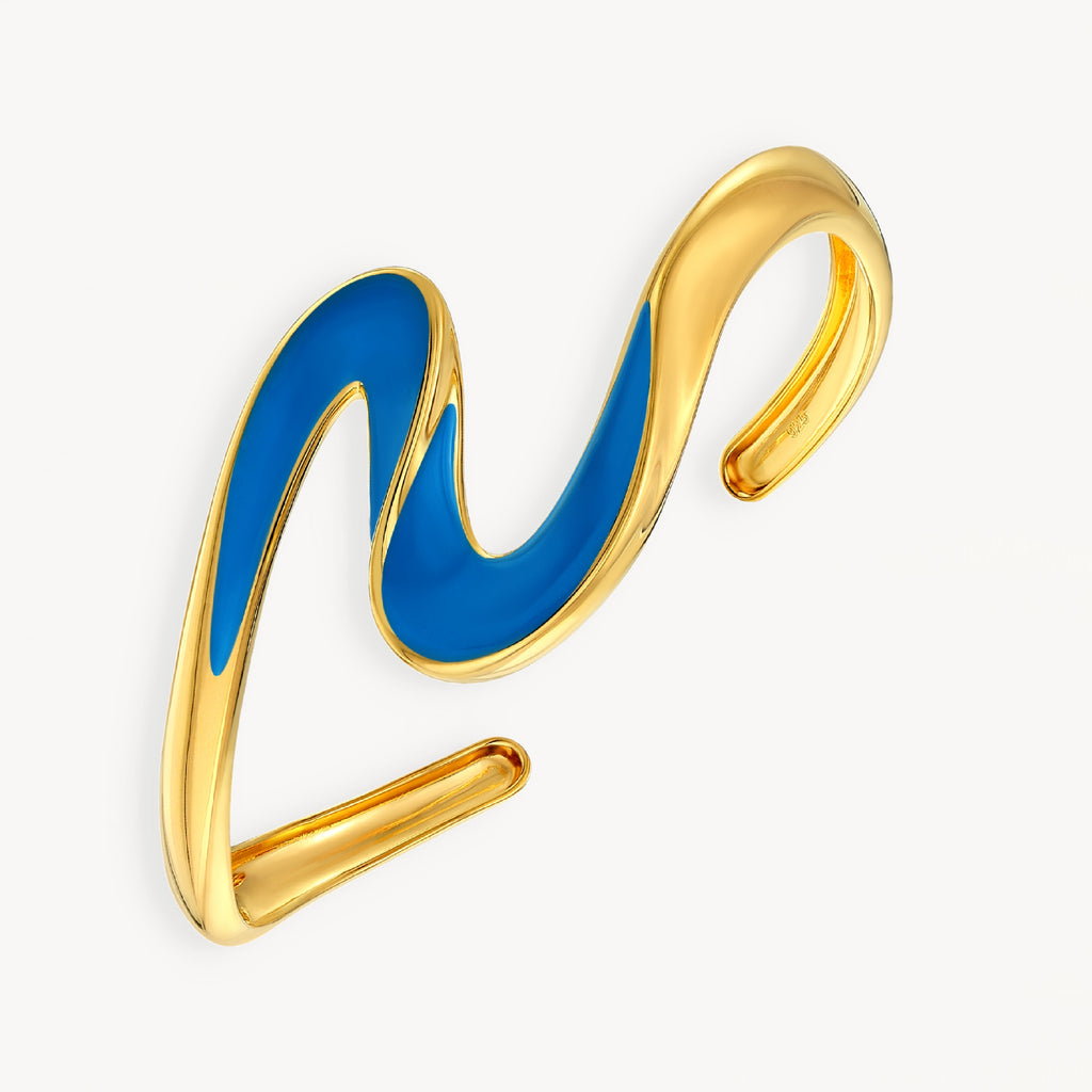 925 STERLING SILVER CLASSIC ENAMEL CUFF BANGLE