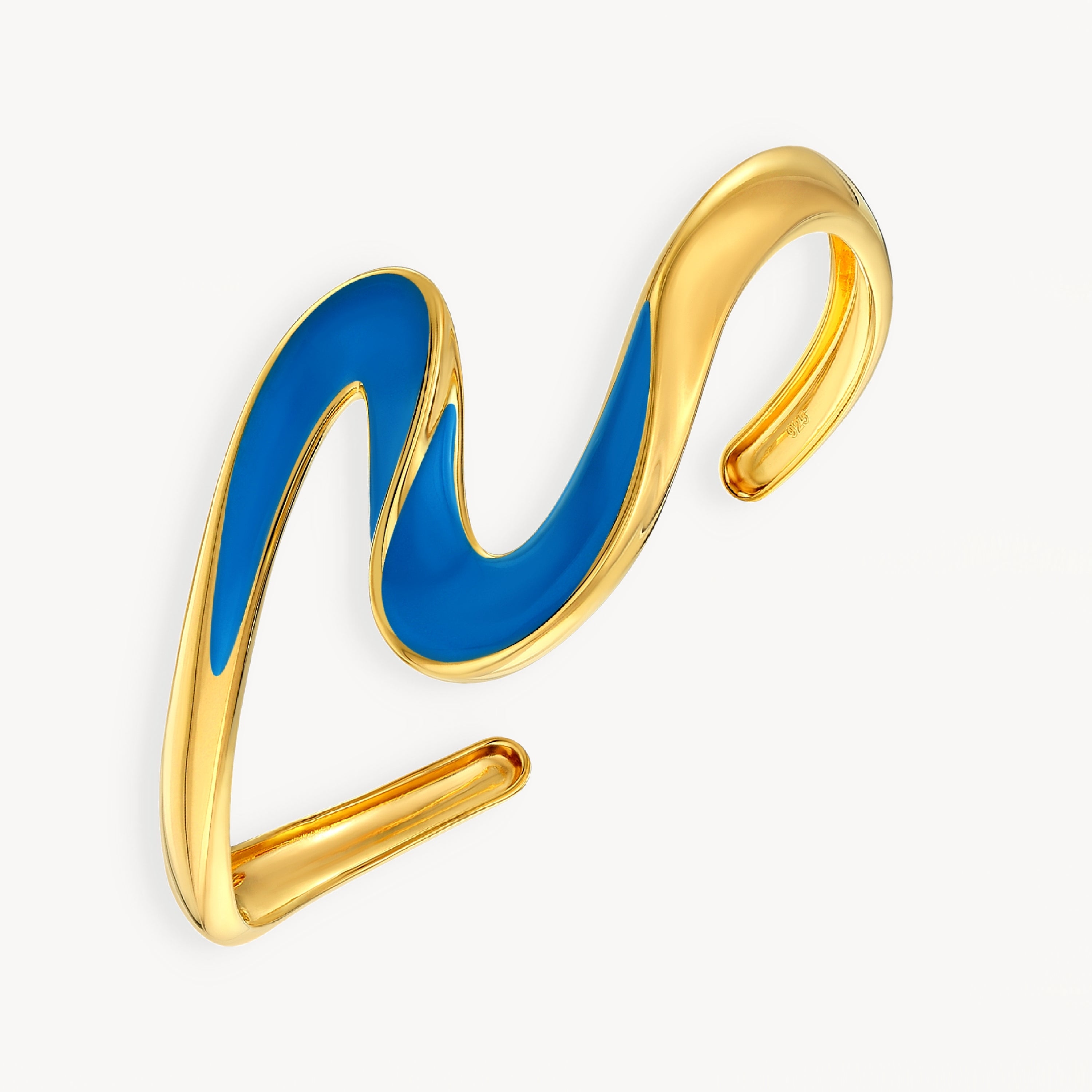 925 STERLING SILVER CLASSIC ENAMEL CUFF BANGLE