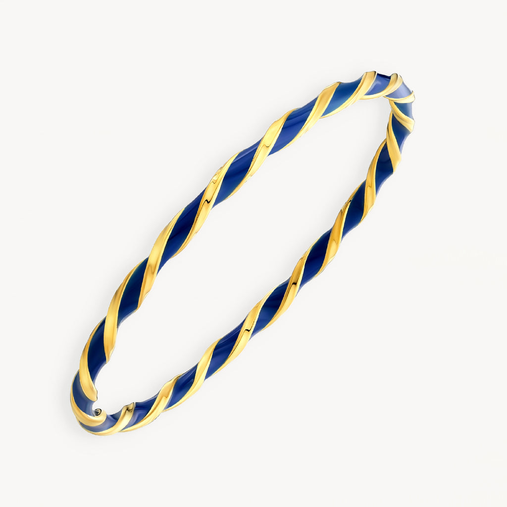 925 STERLING SILVER CLASSIC ENAMEL SLIP ON BANGLE