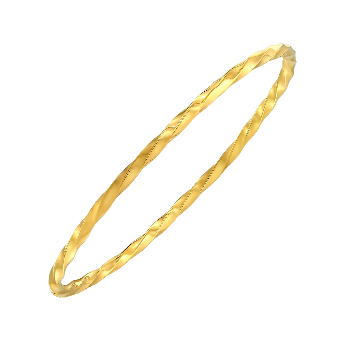 925 STERLING SILVER TWIST TUBE SLIP ON BANGLE