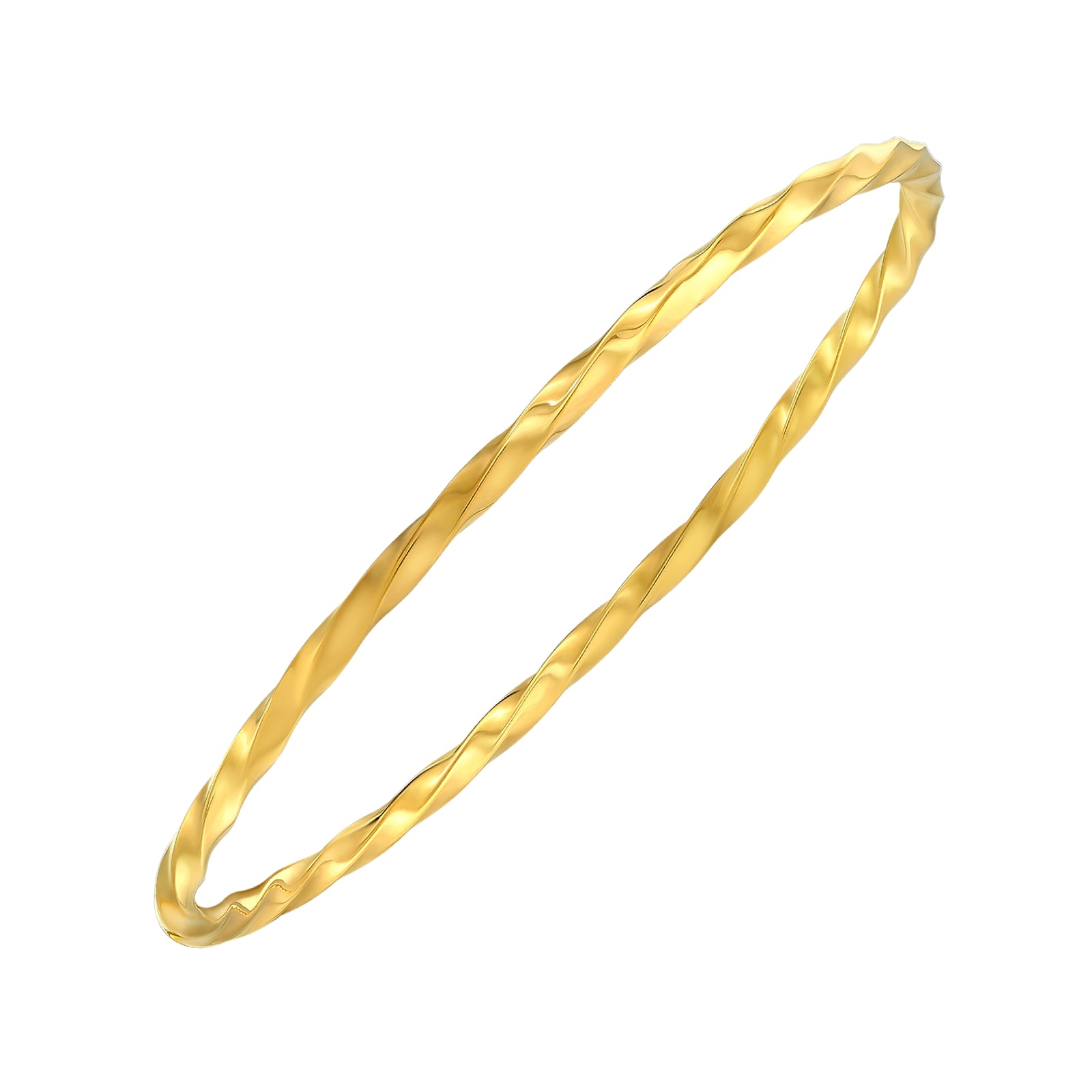 925 STERLING SILVER TWIST TUBE SLIP ON BANGLE