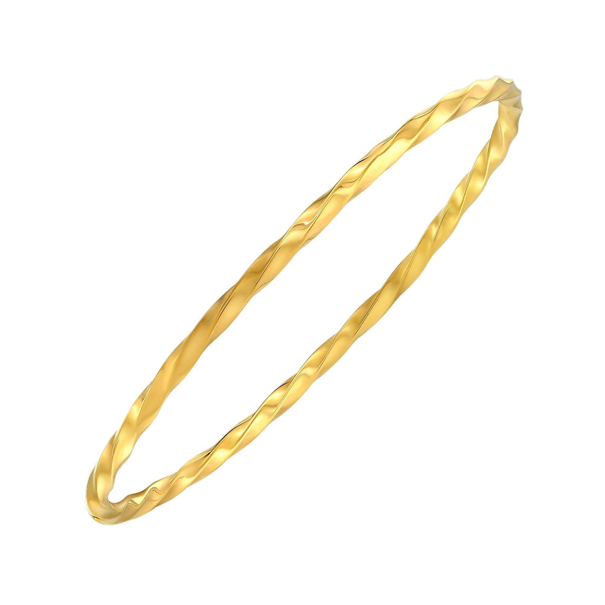 925 STERLING SILVER TWIST TUBE SLIP ON BANGLE