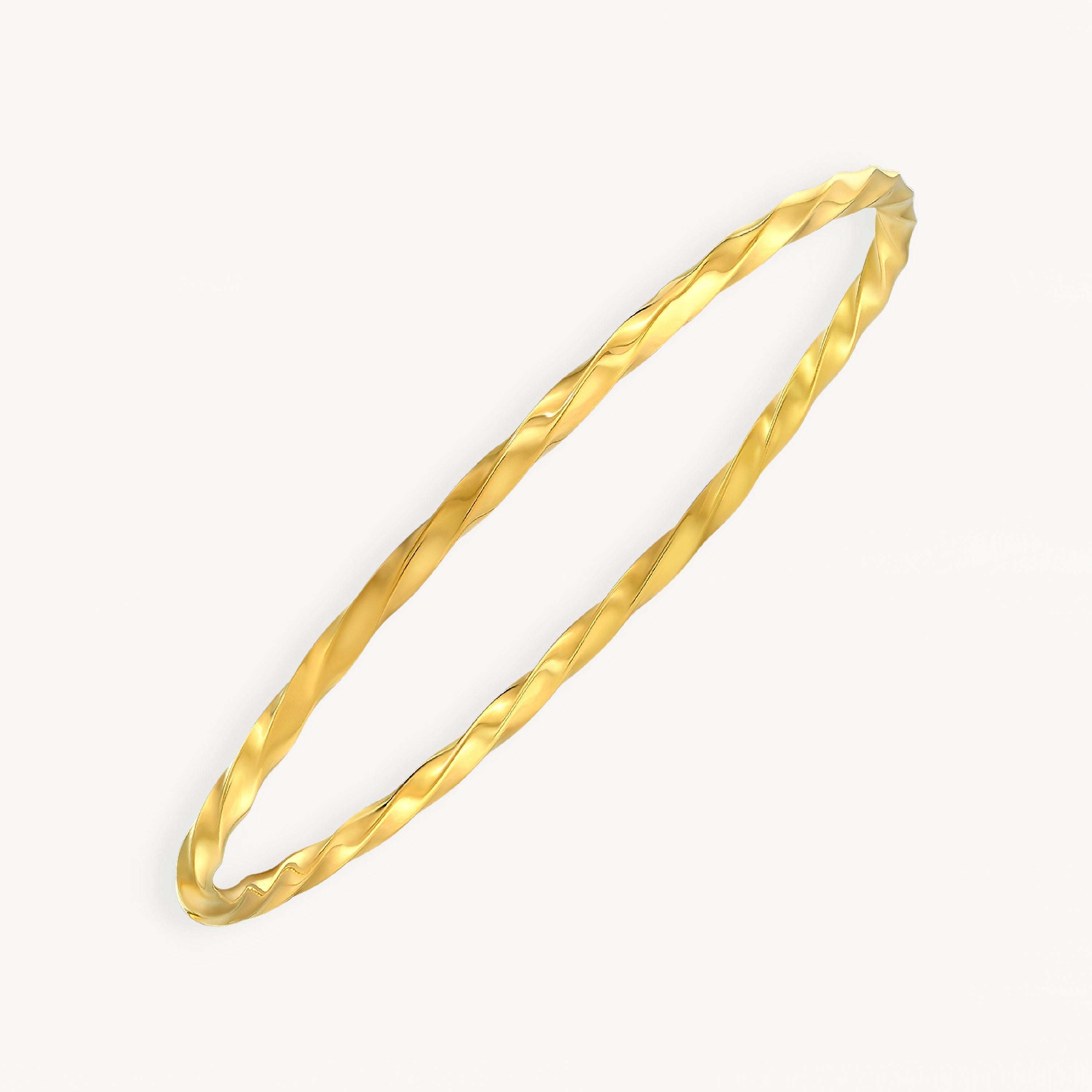 925 STERLING SILVER TWIST TUBE SLIP ON BANGLE