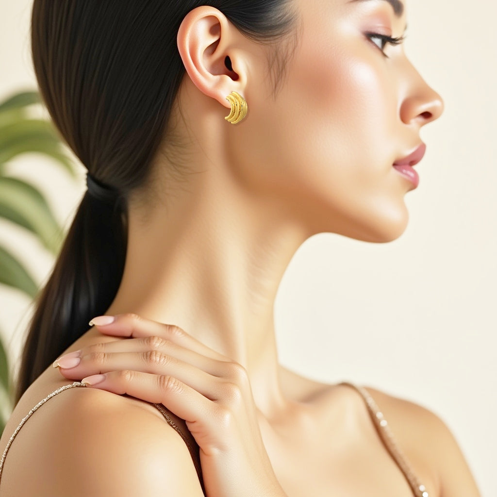 925 STERLING SILVER BANANA SHAPE EARRINGS