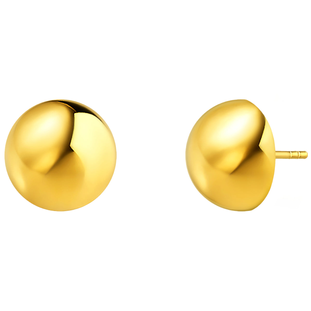 925 STERLING SILVER HALF BALL STUD EARRINGS