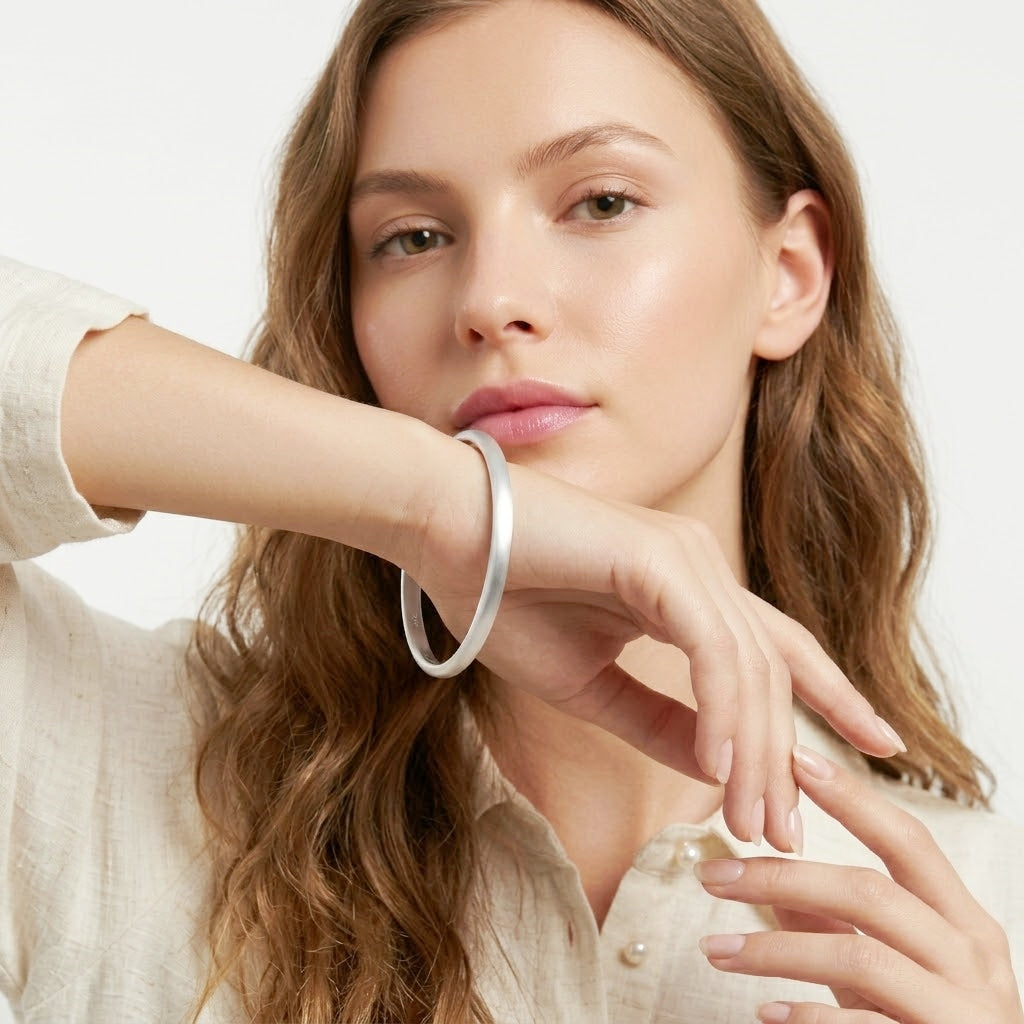 925 STERLING SILVER SLIP ON BANGLE