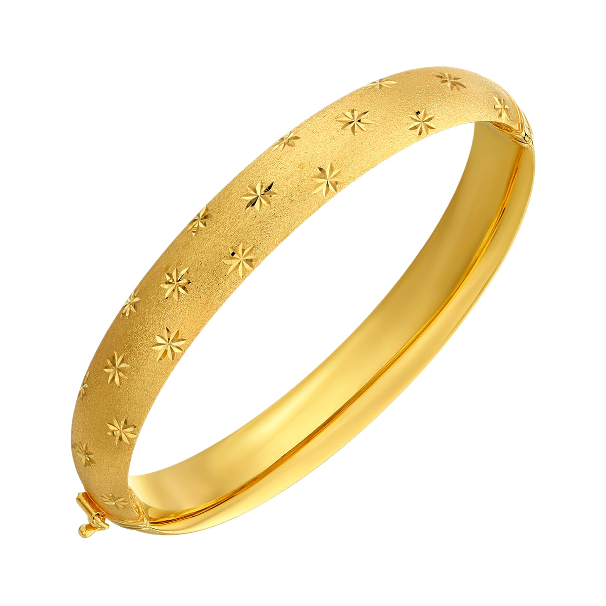 925 STERLING SILVER DIAMOND CUT TUBE HINGED BANGLE