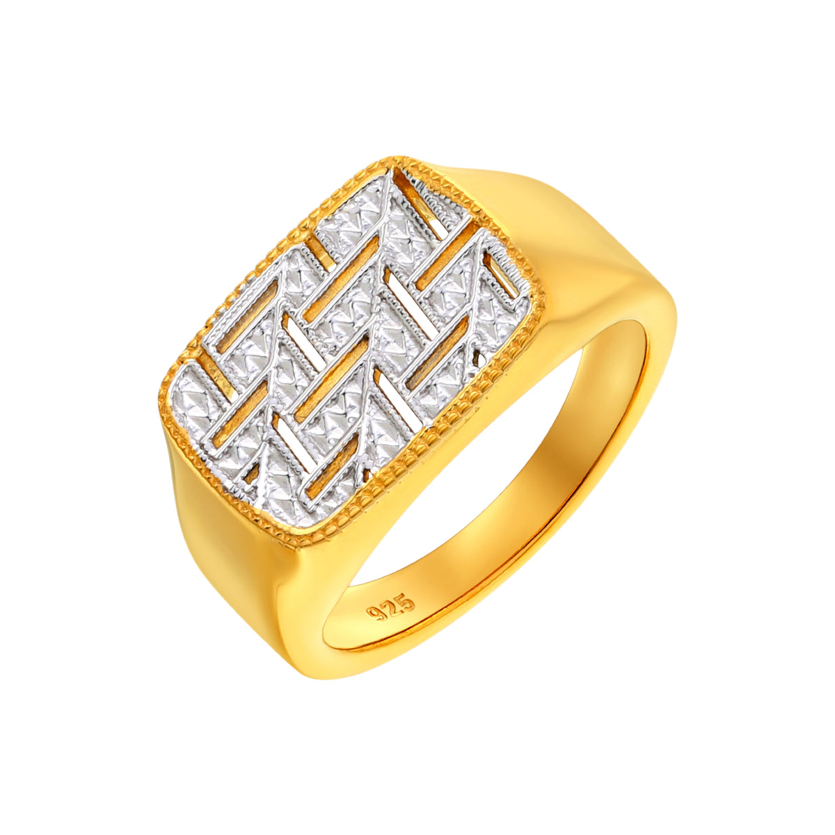 925 STERLING SILVER 2 TONE RING