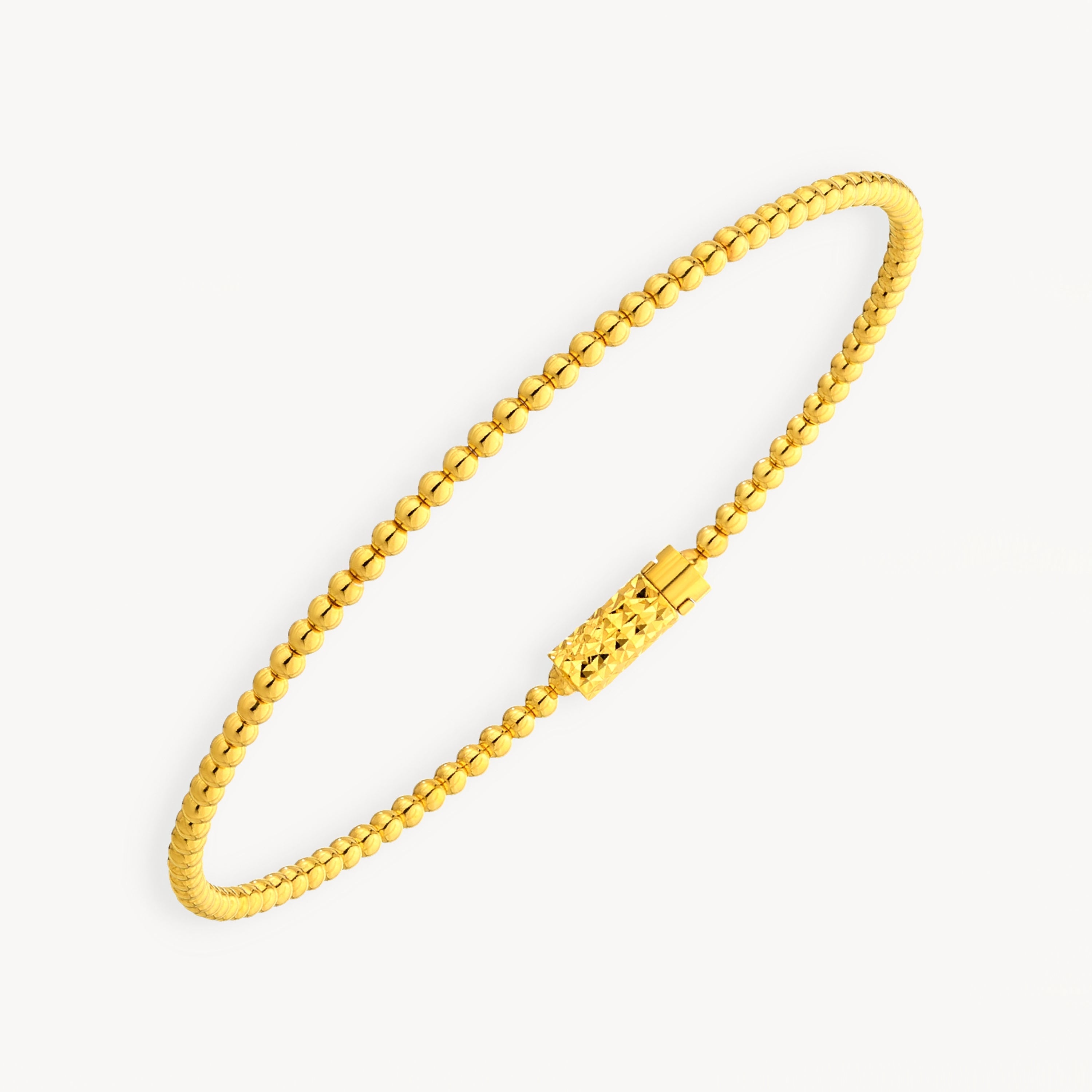 925 STERLING SILVER BALL BEAD SLIP ON BANGLE
