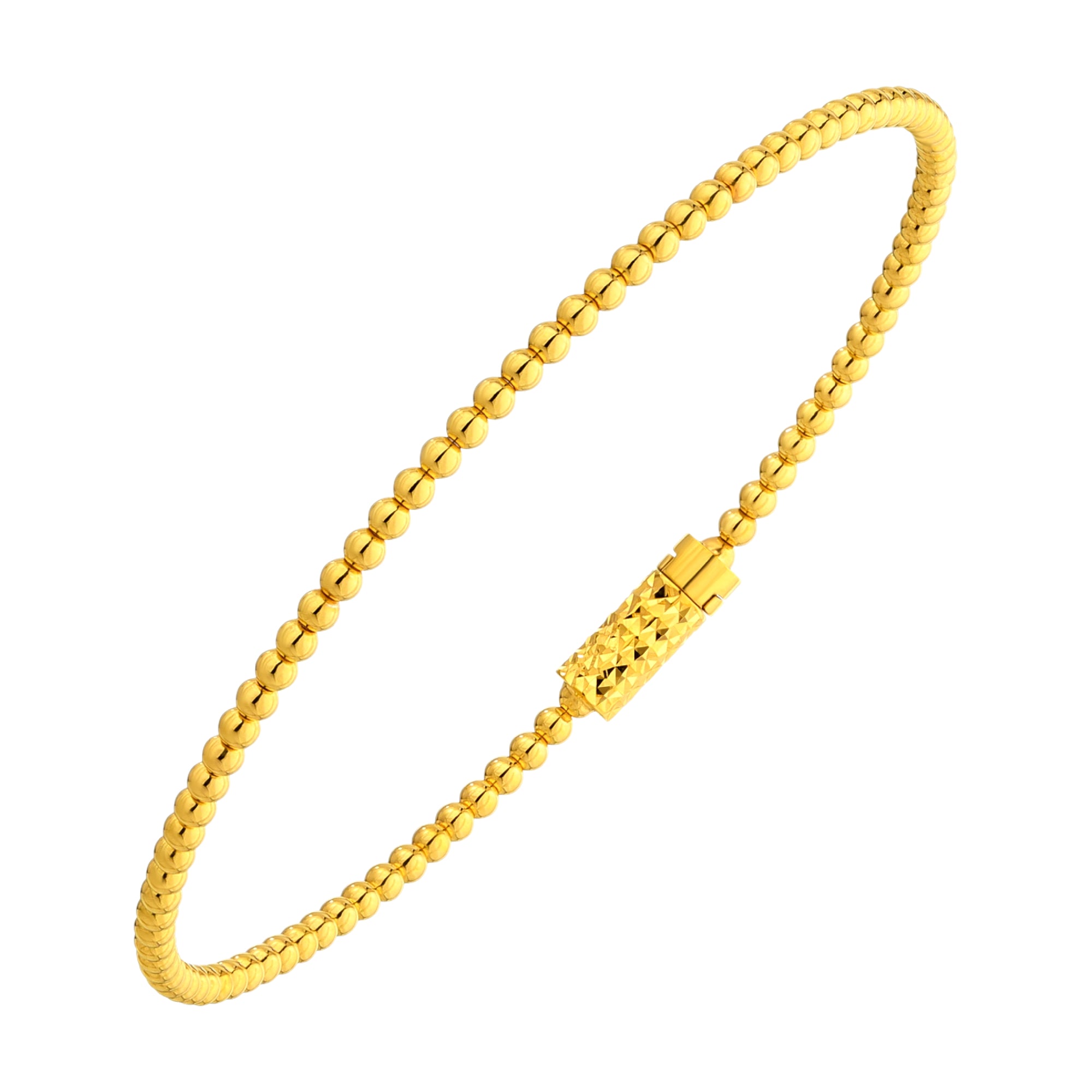 925 STERLING SILVER BALL BEAD SLIP ON BANGLE