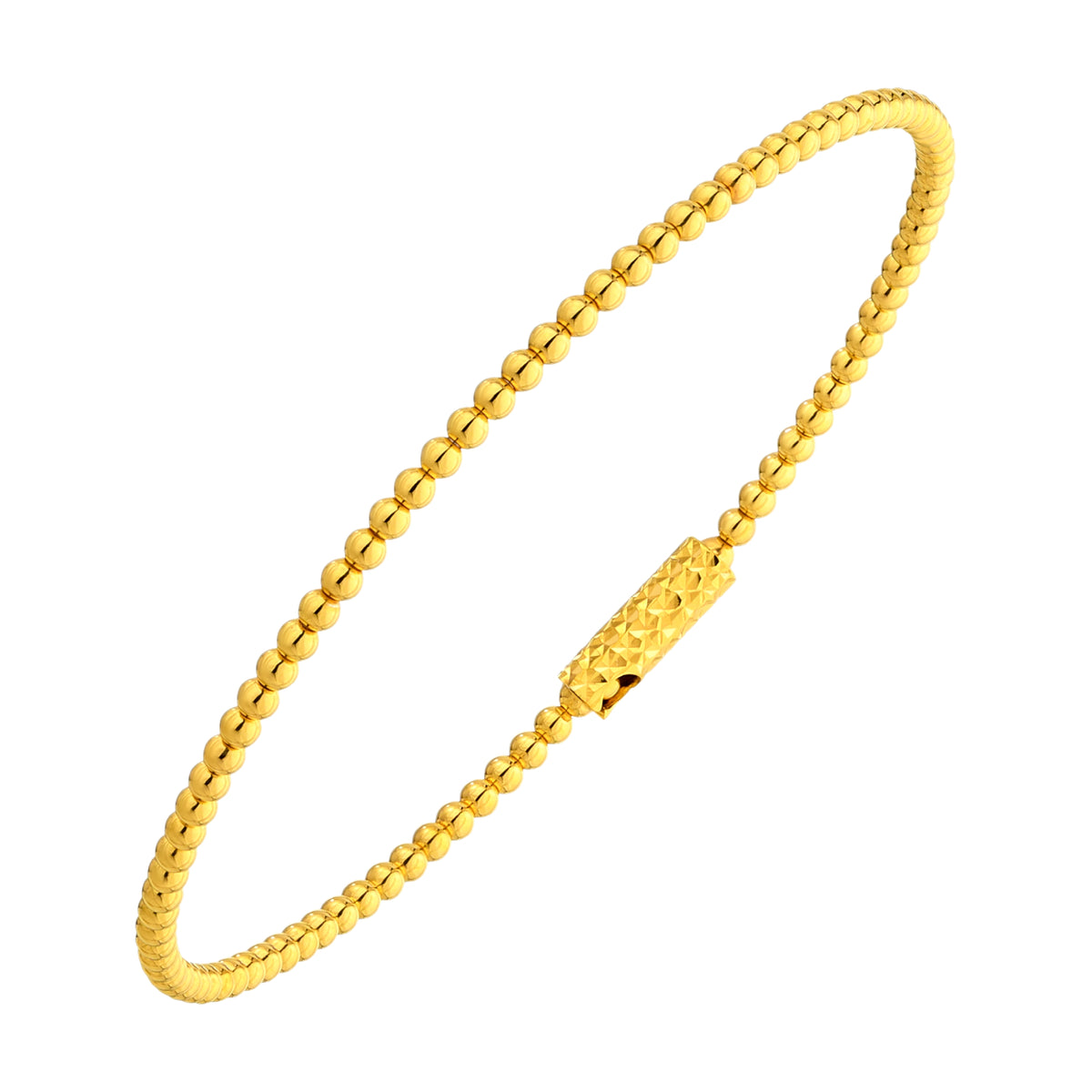 925 STERLING SILVER BALL BEAD SLIP ON BANGLE