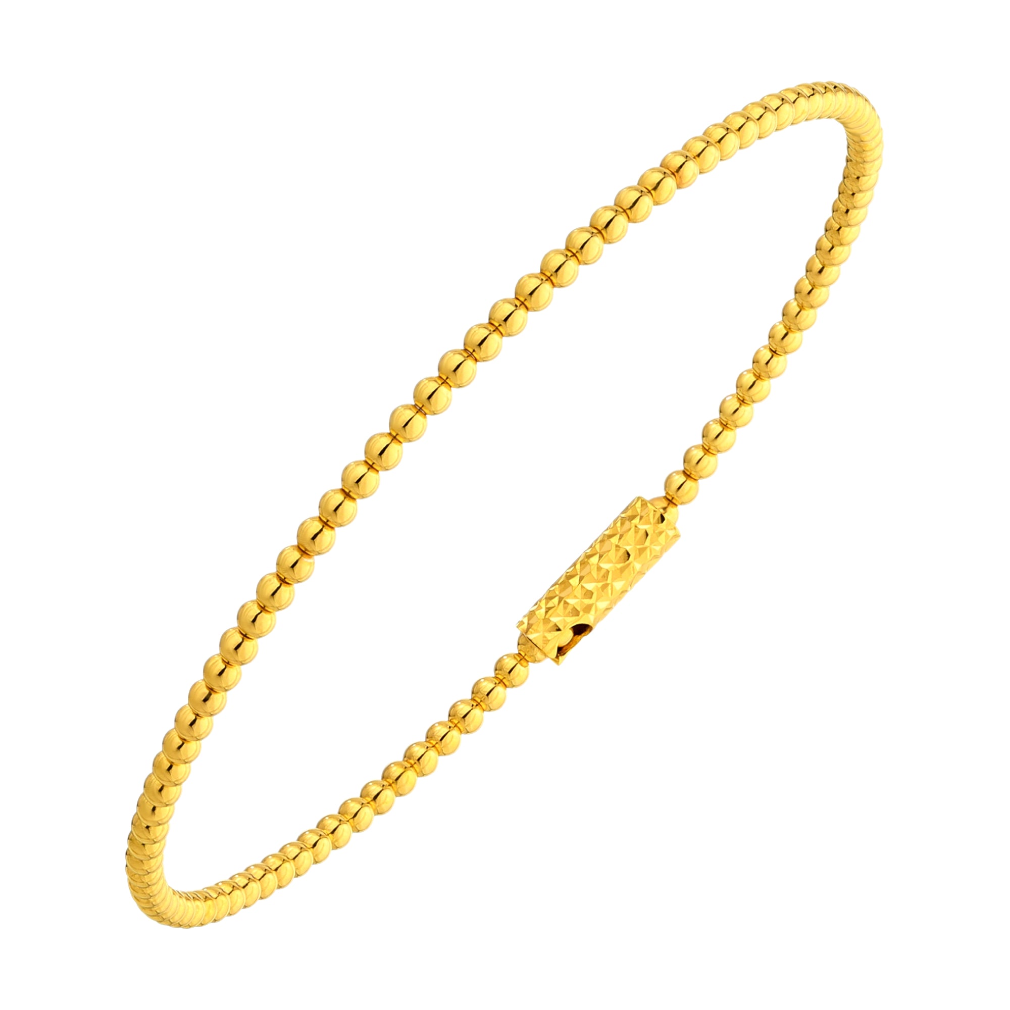 925 STERLING SILVER BALL BEAD SLIP ON BANGLE