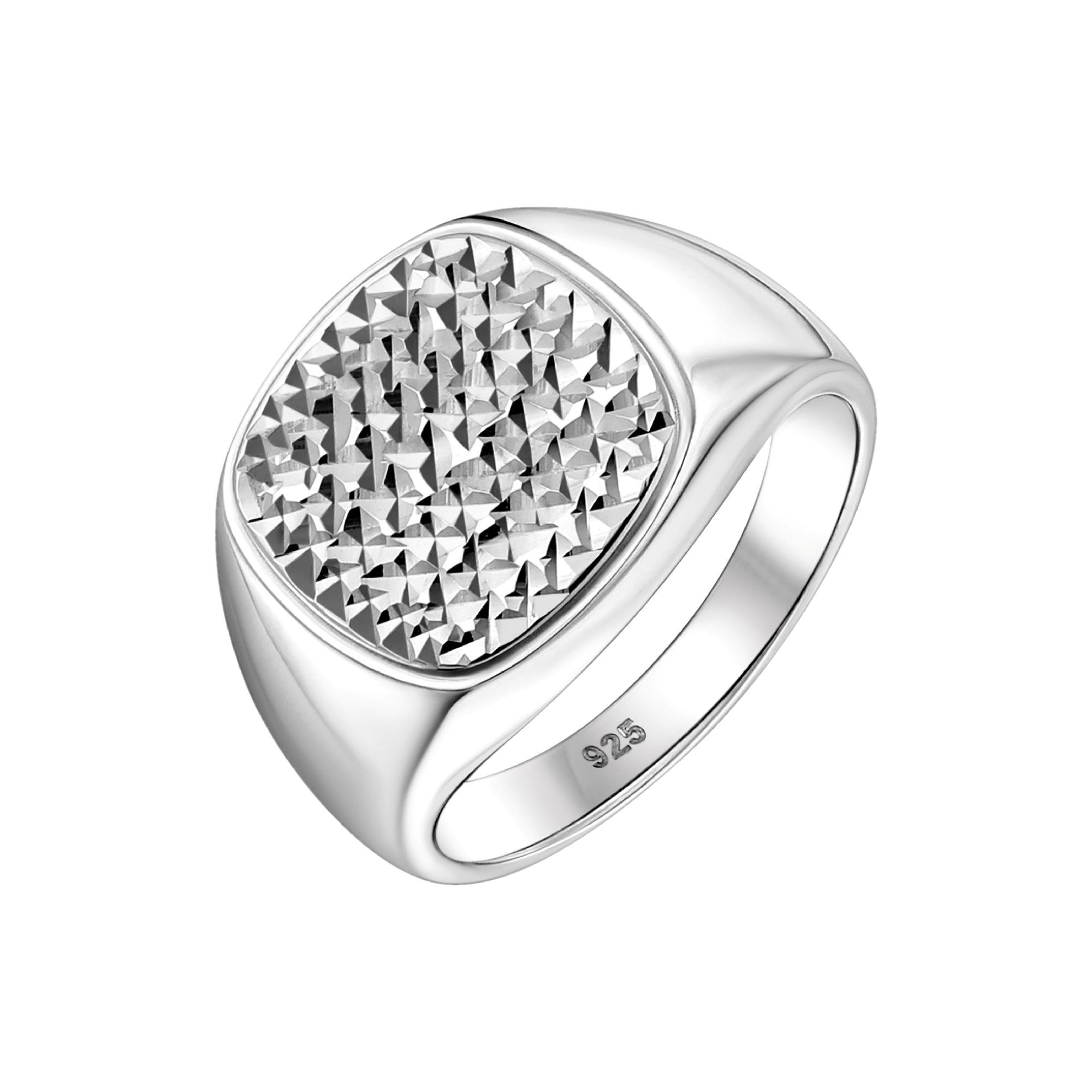 925 STERLING SILVER WITH DIAMOND CUT RING