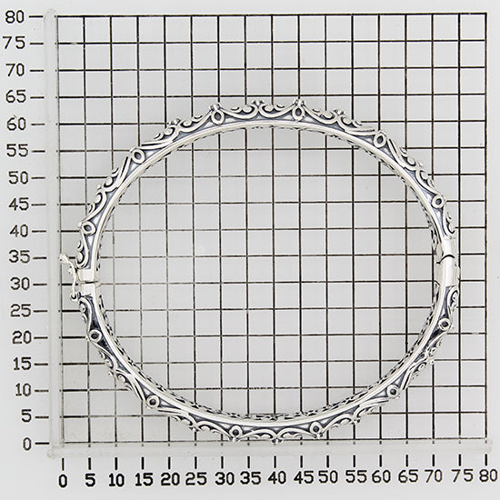 925 STERLING SILVER BALI HINGE BANGLE WITH DIAMOND