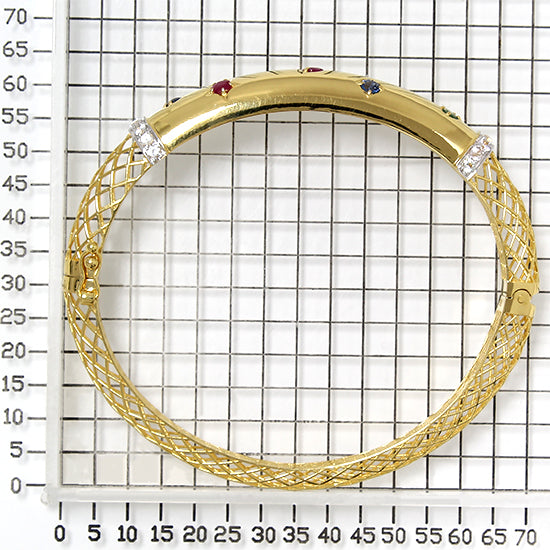 925 STERLING SILVER HINGED LE MESH BANGLE