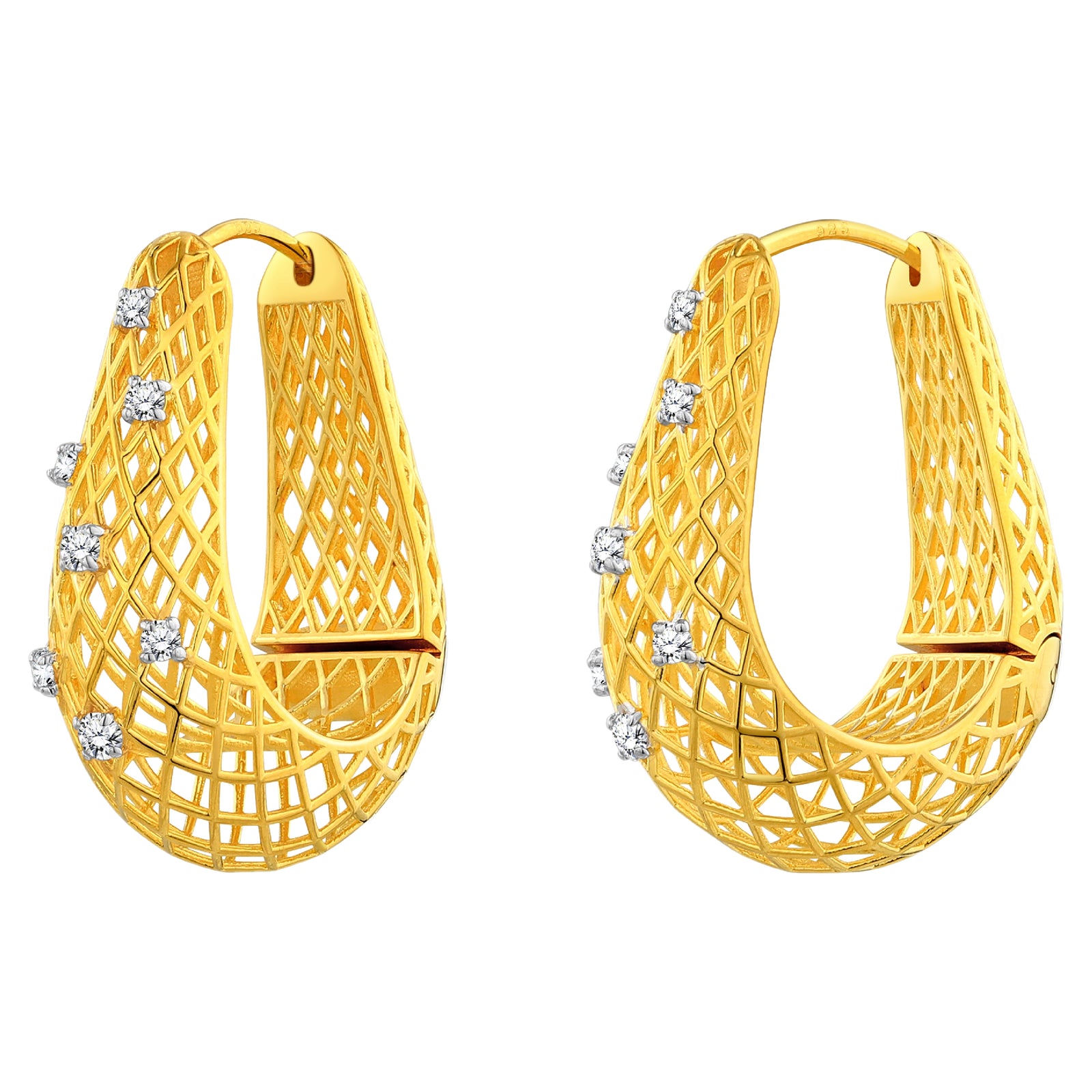 925 STERLING SILVER LE MESH EARRINGS