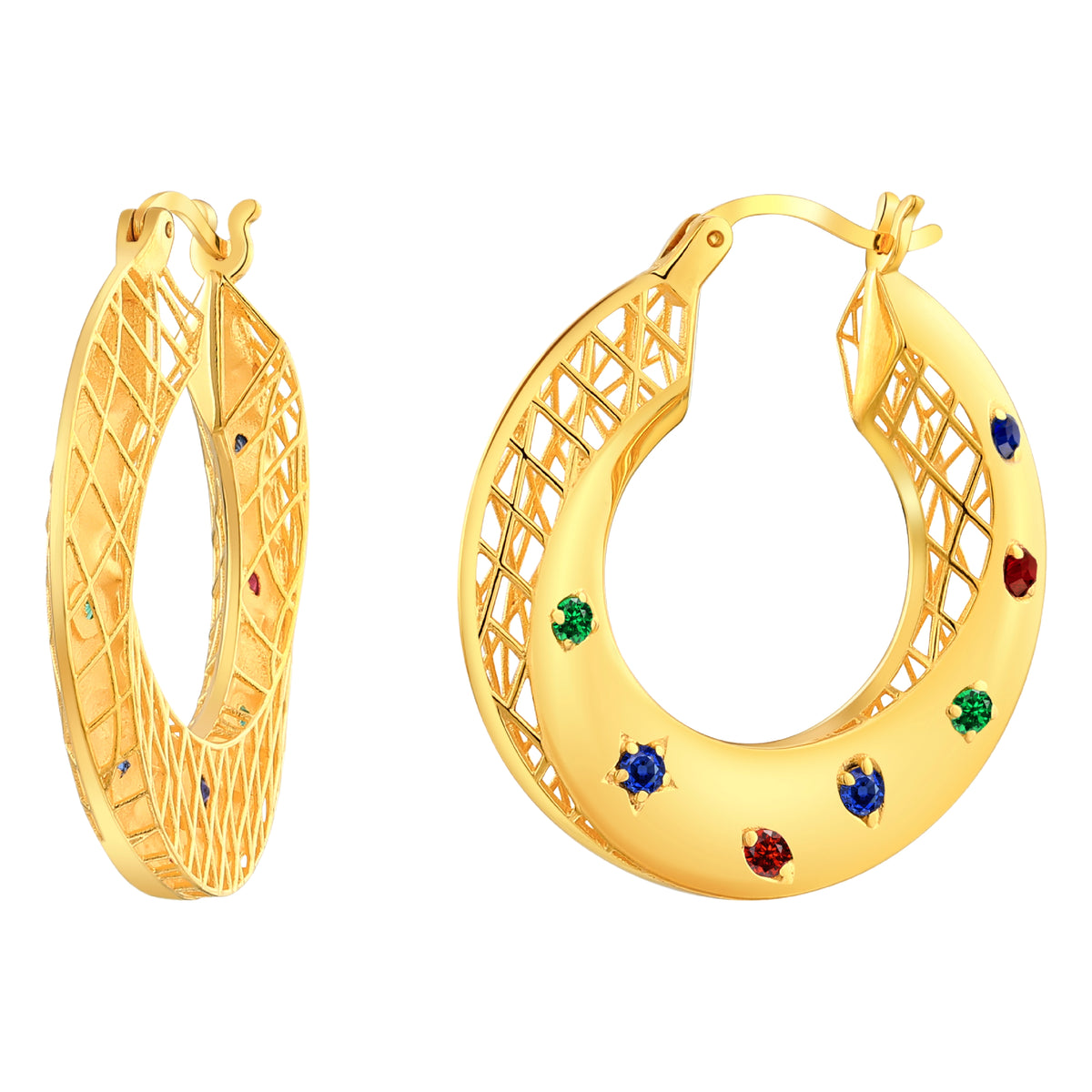 925 STERLING SILVER LE MESH EARRINGS