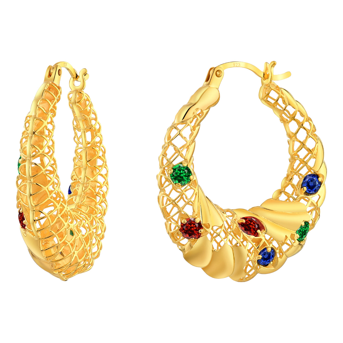 925 STERLING SILVER LE MESH EARRINGS