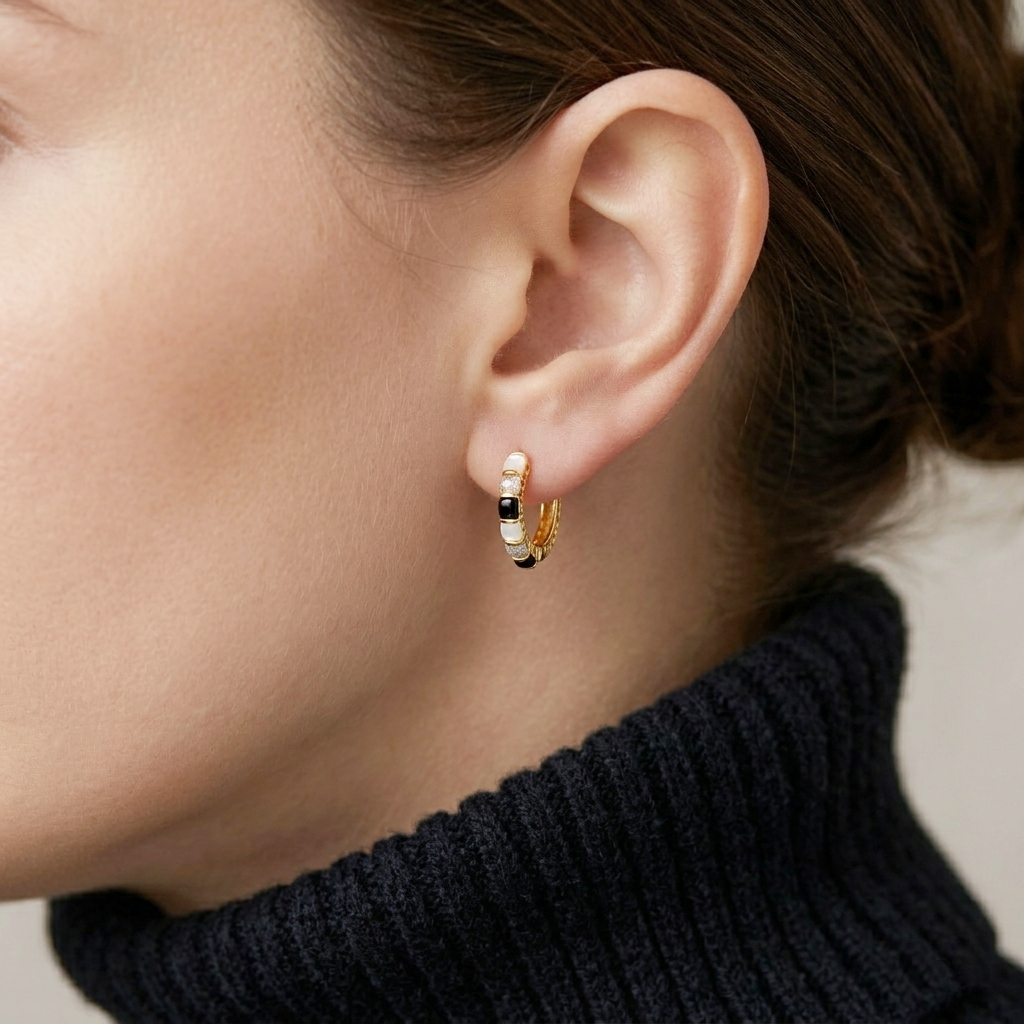 925 STERLING SILVER MULTI STONE HUGGIE EARRINGS