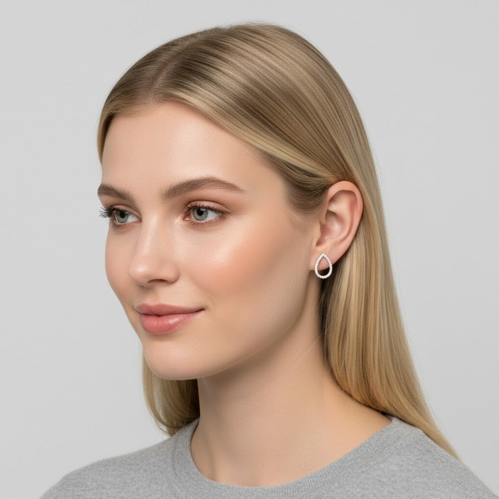 925 STERLING SILVER PEAR SHAPE EARRINGS