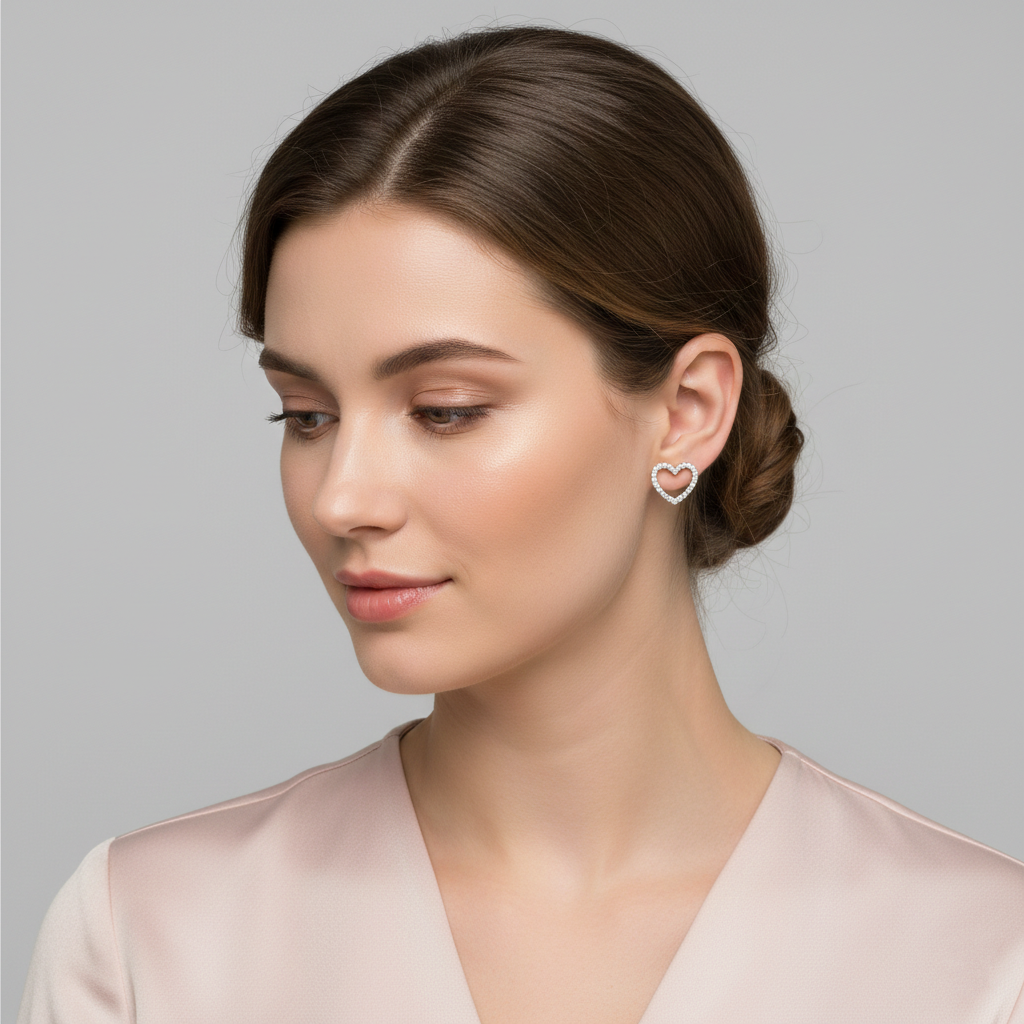 925 STERLING SILVER HEART SHAPE EARRINGS