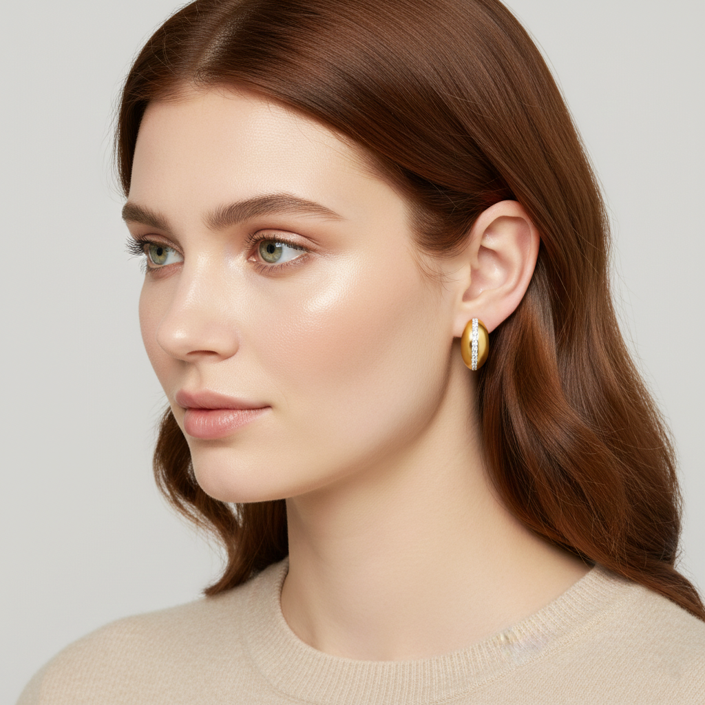 925 STERLING SILVER SMALL EARRINGS WITH CUBIC ZIRCONIA