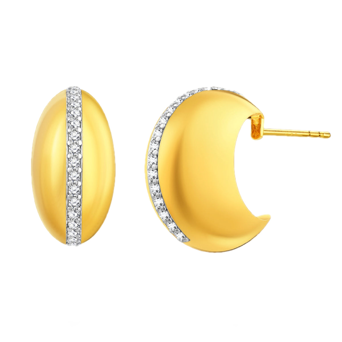 925 STERLING SILVER SMALL EARRINGS WITH CUBIC ZIRCONIA