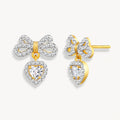 925 STERLING SILVER BOW EARRINGS WITH CUBIC ZIRCONIA