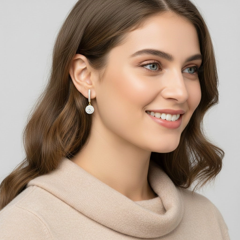 925 STERLING SILVER EARRINGS WITH CUBIC ZIRCONIA