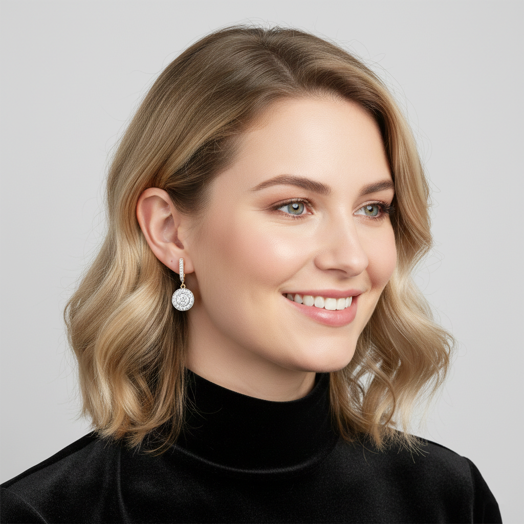925 STERLING SILVER EARRINGS WITH CUBIC ZIRCONIA