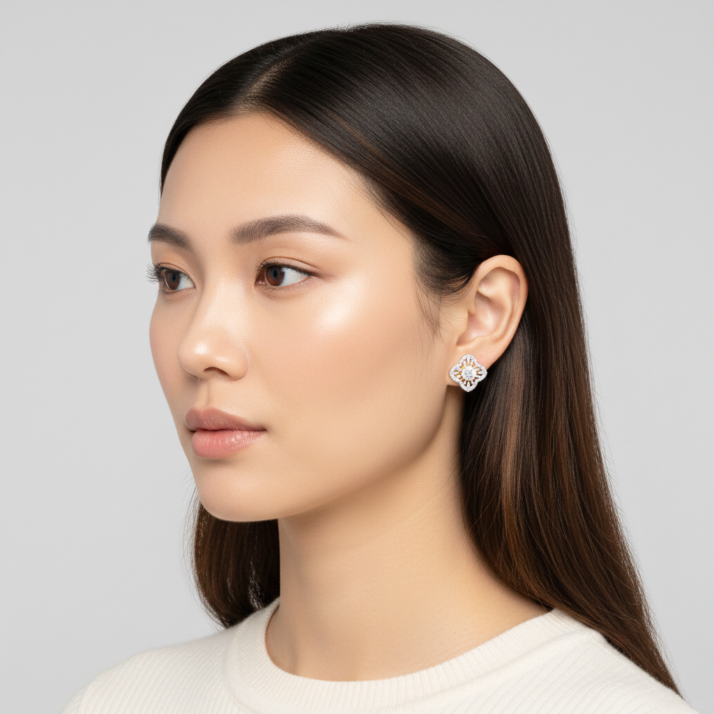 925 STERLING SILVER EARRINGS WITH CUBIC ZIRCONIA