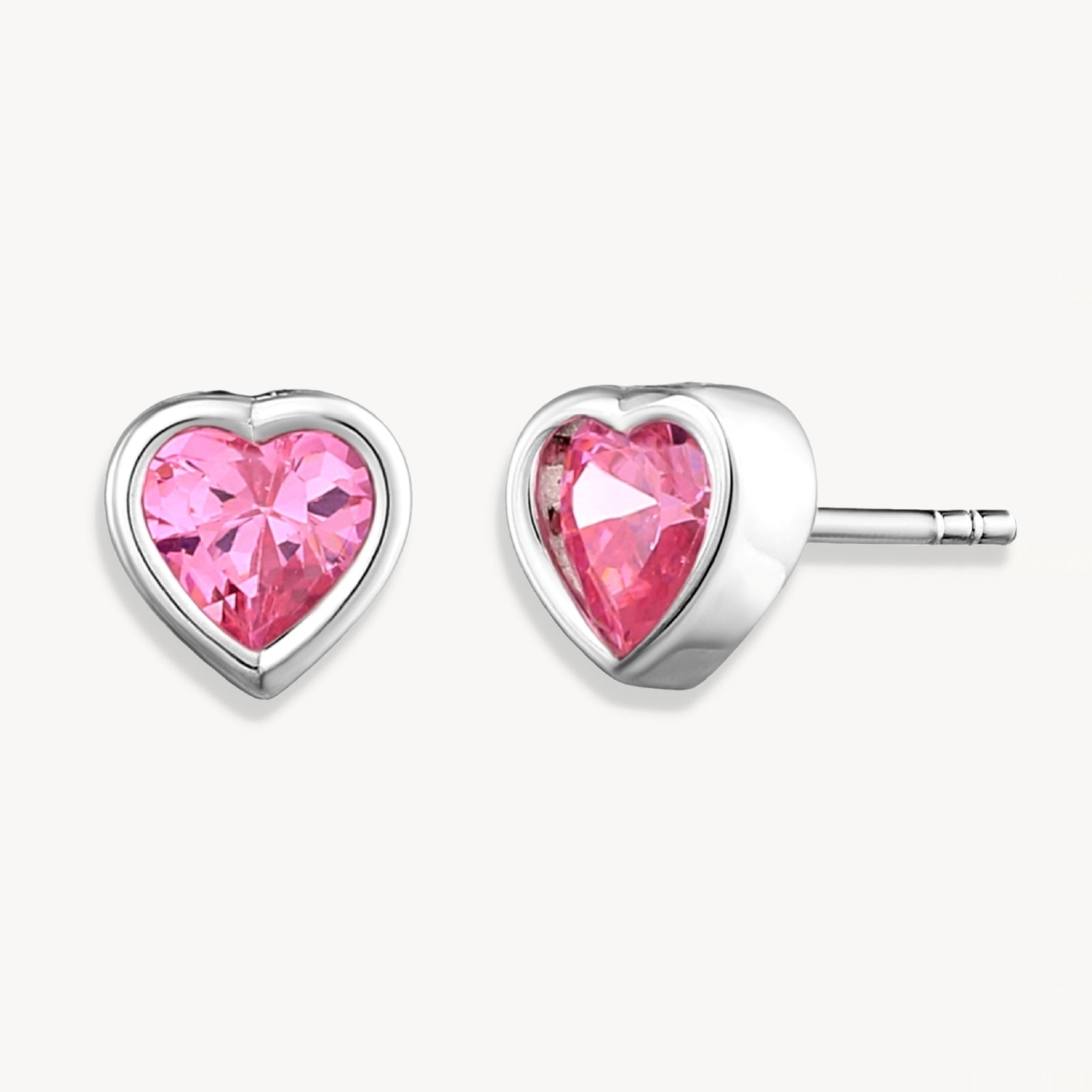 925 STERLING SILVER HEART STUD EARRINGS