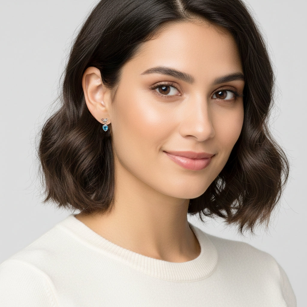 925 STERLING SILVER HEART STUD EARRINGS