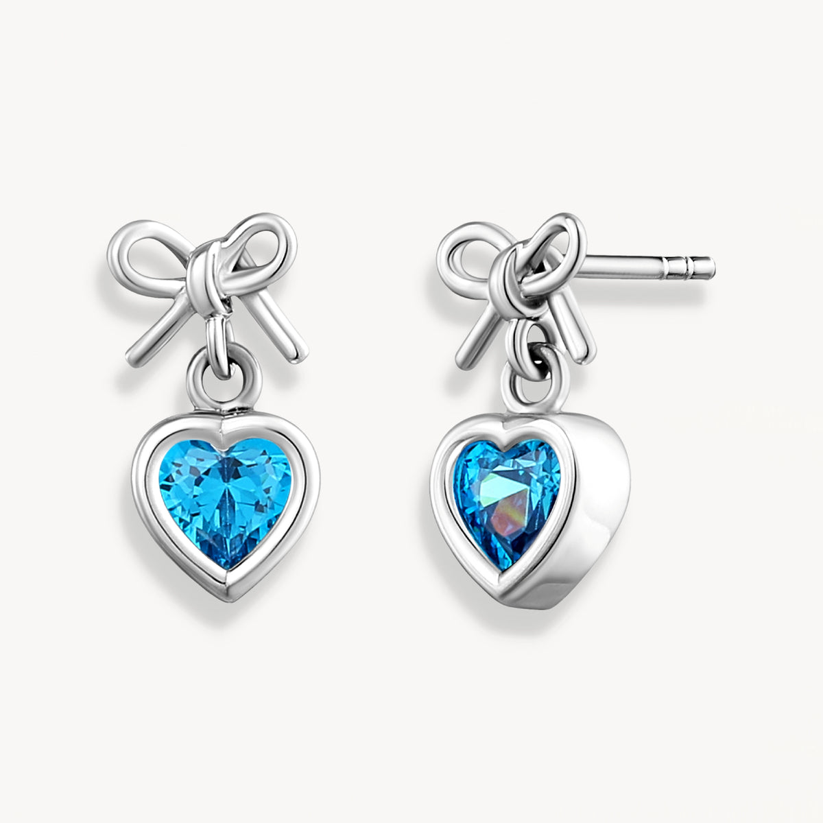 925 STERLING SILVER HEART STUD EARRINGS