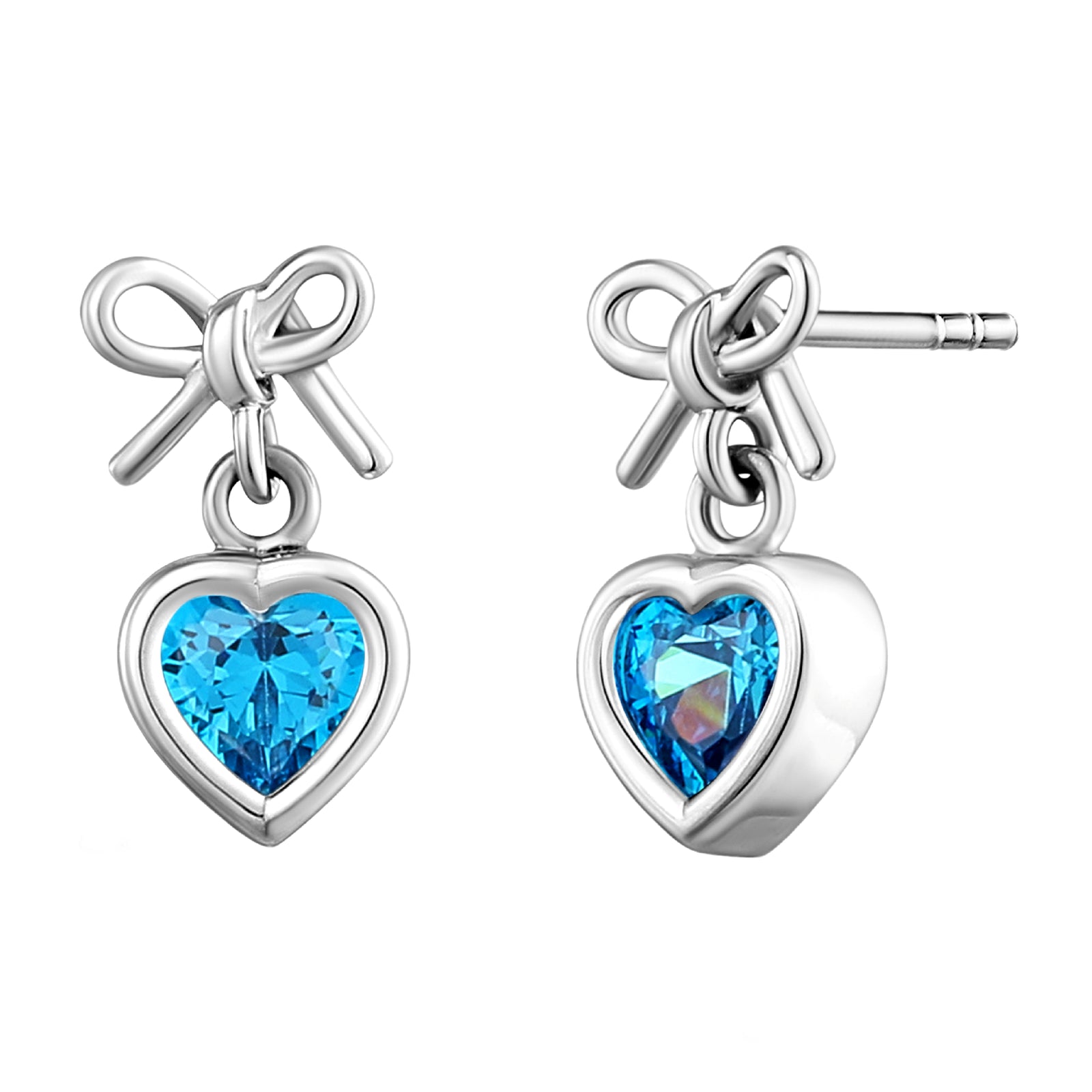 925 STERLING SILVER HEART STUD EARRINGS