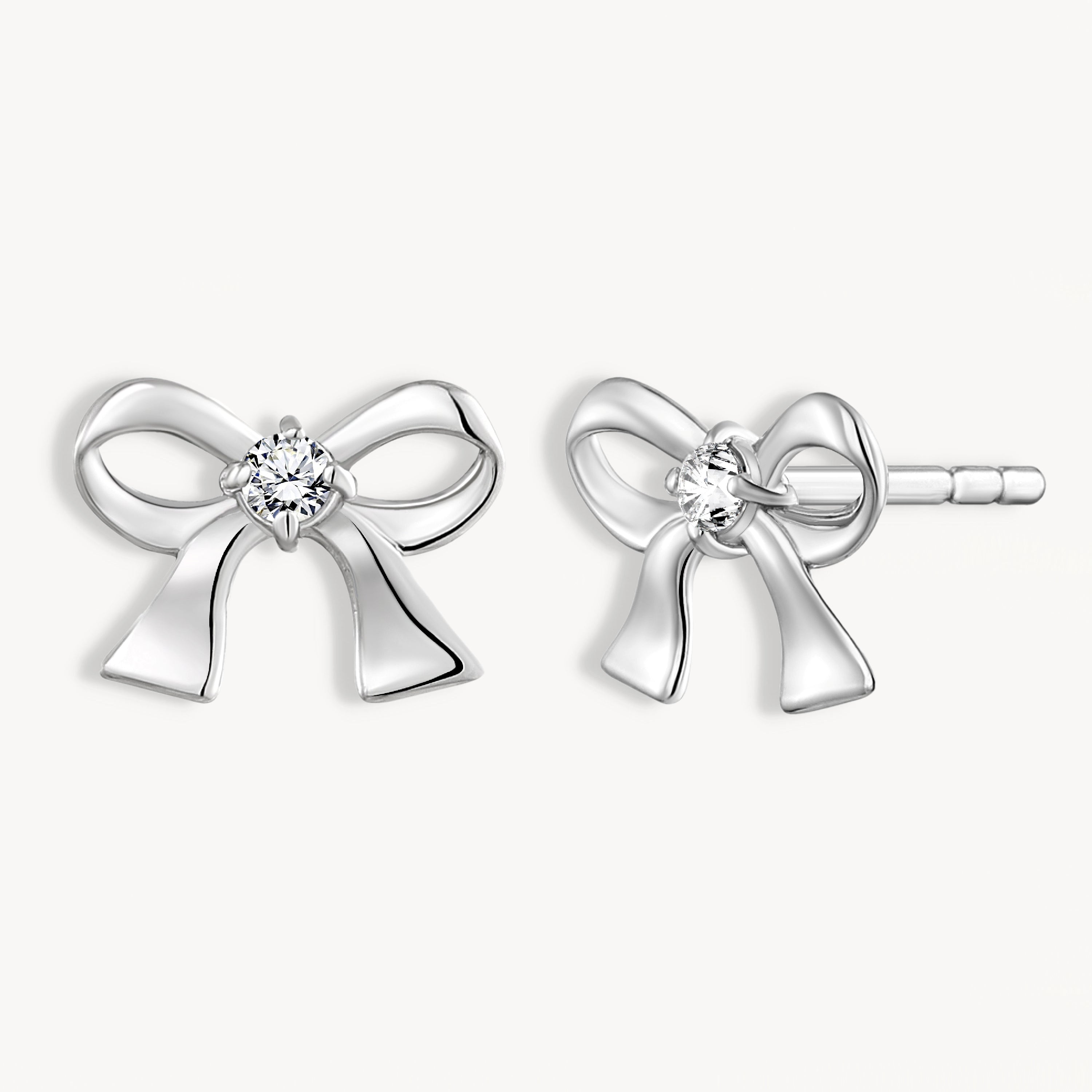 925 STERLING SILVER BOW STUD EARRINGS