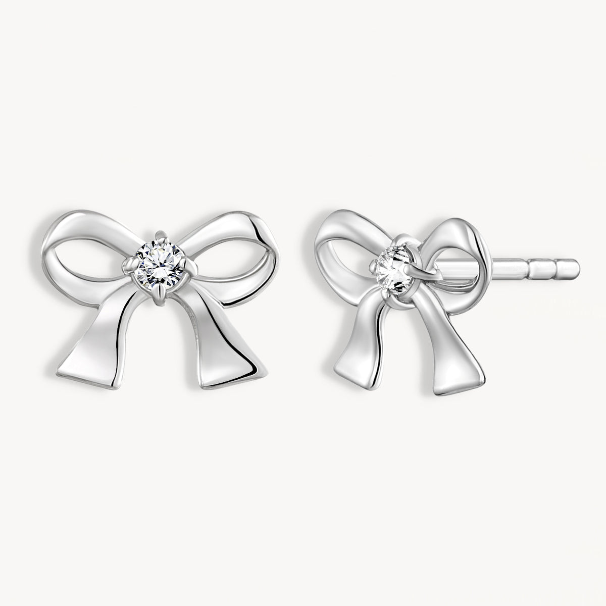 925 STERLING SILVER BOW STUD EARRINGS