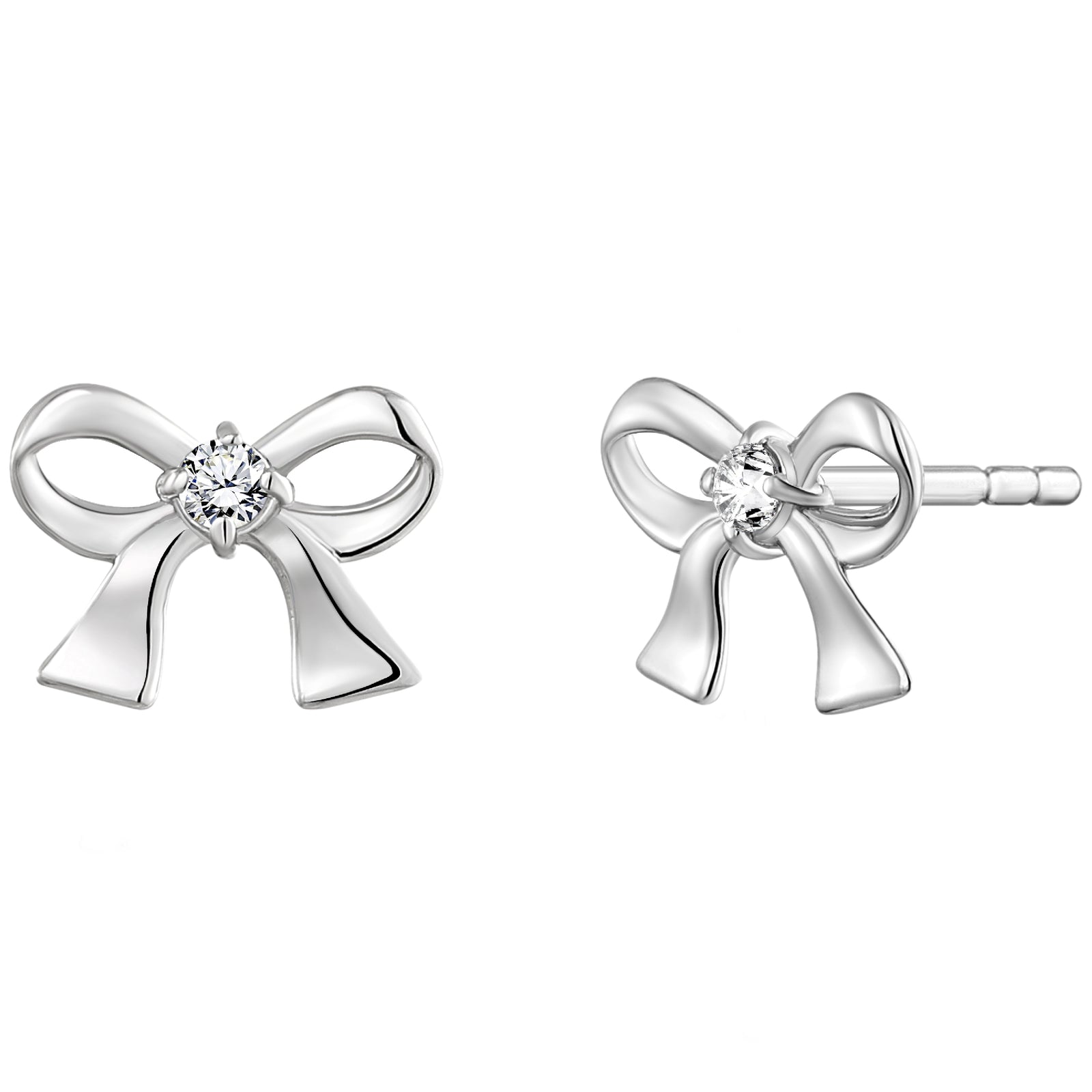 925 STERLING SILVER BOW STUD EARRINGS